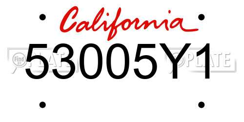53005Y1 California License Plate