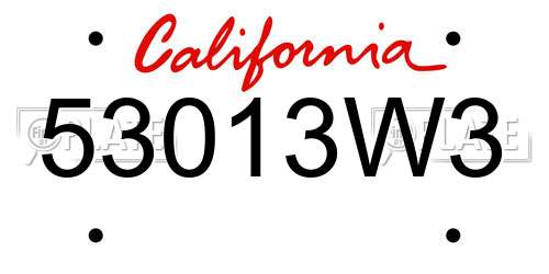 53013W3 California License Plate