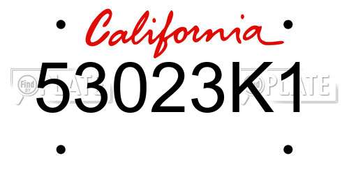 53023K1 California License Plate