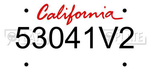 53041V2 California License Plate