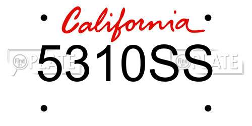 5310SS California License Plate