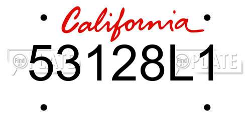 53128L1 California License Plate