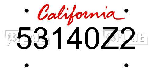 53140Z2 California License Plate