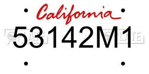 53142M1 California License Plate