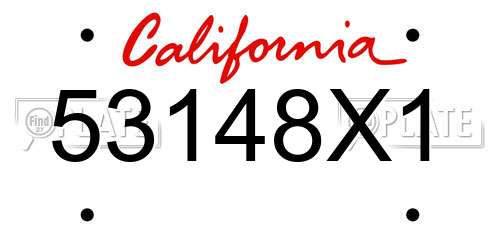 53148X1 California License Plate