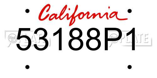 53188P1 California License Plate