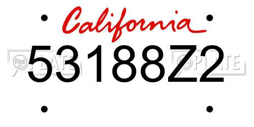 53188Z2 California License Plate