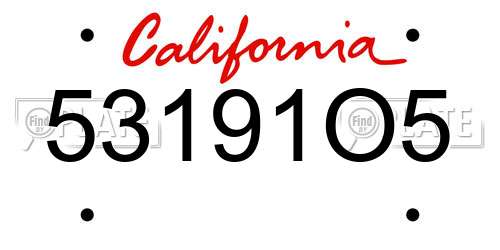 53191O5 California License Plate
