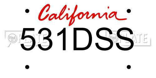 531DSS California License Plate