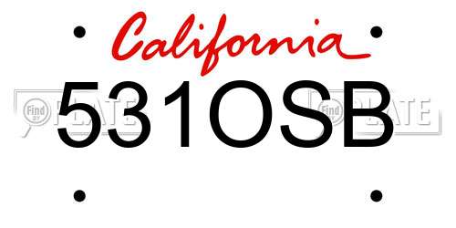 531OSB California License Plate