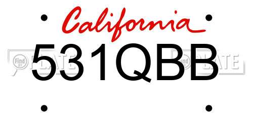 531QBB California License Plate