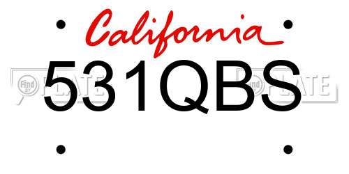 531QBS California License Plate