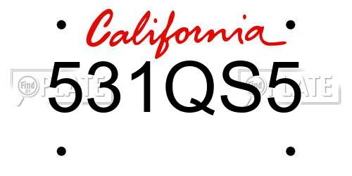 531QS5 California License Plate