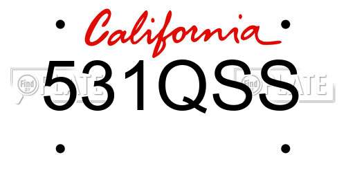 531QSS California License Plate