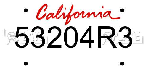 53204R3 California License Plate