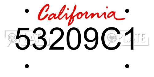53209C1 California License Plate