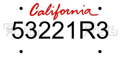 53221R3 California License Plate