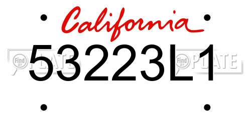 53223L1 California License Plate