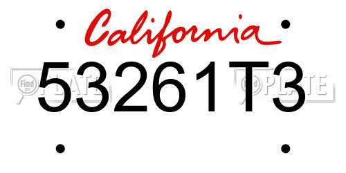 53261T3 California License Plate