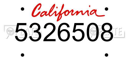 5326508 California License Plate