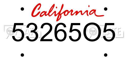 53265O5 California License Plate