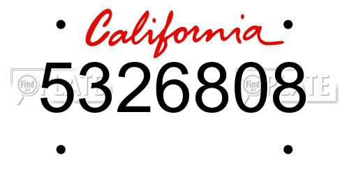 5326808 California License Plate
