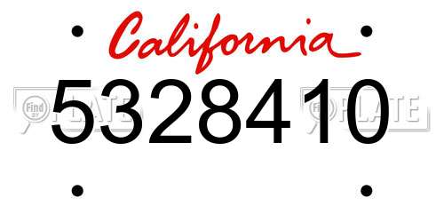 5328410 California License Plate