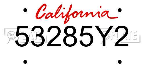 53285Y2 California License Plate