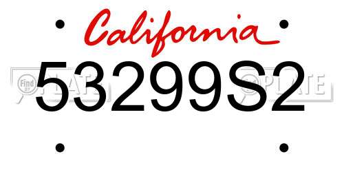 53299S2 California License Plate