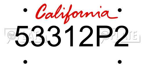 53312P2 California License Plate