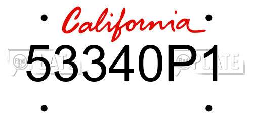 53340P1 California License Plate