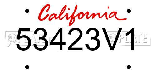 53423V1 California License Plate