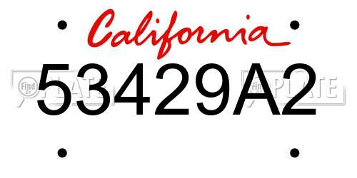 53429A2 California License Plate