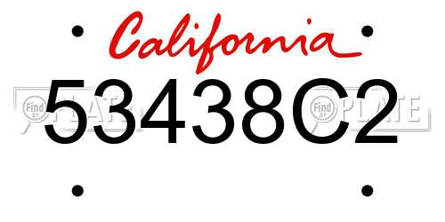 53438C2 California License Plate