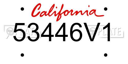 53446V1 California License Plate