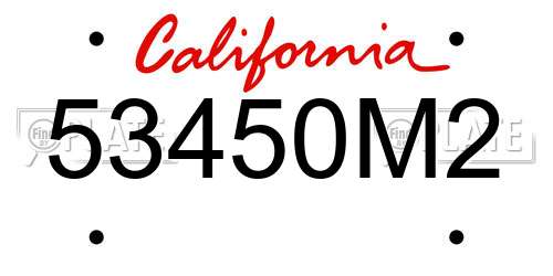 53450M2 California License Plate
