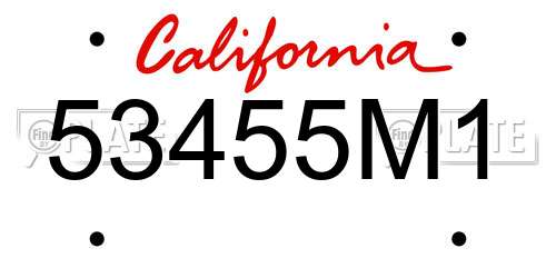 53455M1 California License Plate