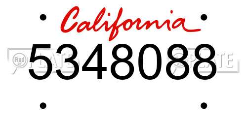 5348088 California License Plate