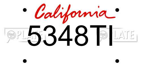 5348TI California License Plate