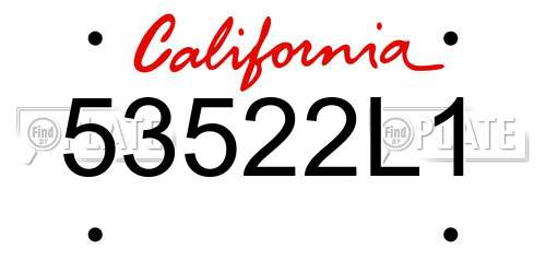 53522L1 California License Plate