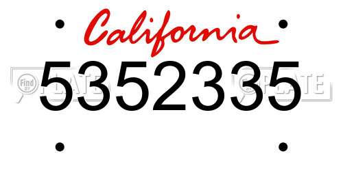 5352335 California License Plate