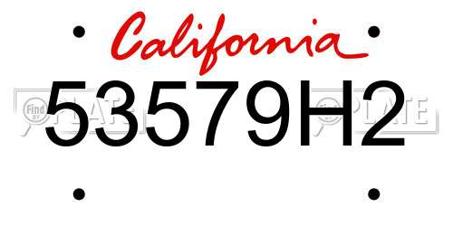53579H2 California License Plate