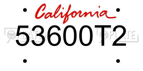 53600T2 California License Plate