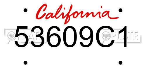 53609C1 California License Plate