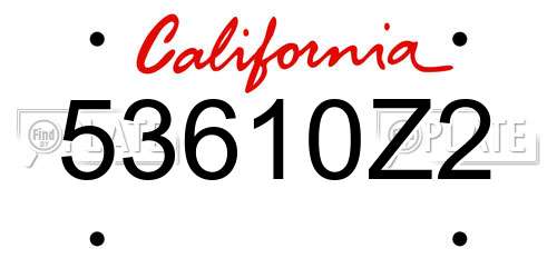 53610Z2 California License Plate
