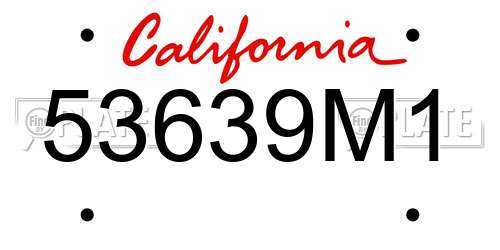 53639M1 California License Plate