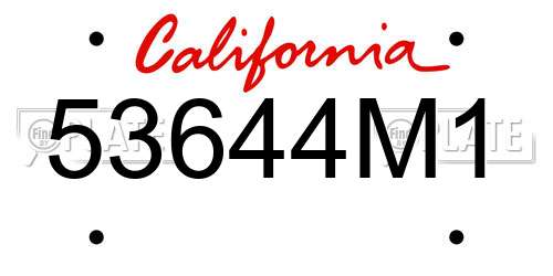 53644M1 California License Plate
