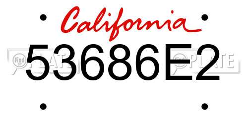 53686E2 California License Plate