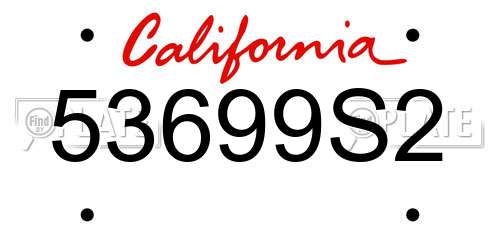 53699S2 California License Plate
