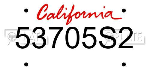 53705S2 California License Plate